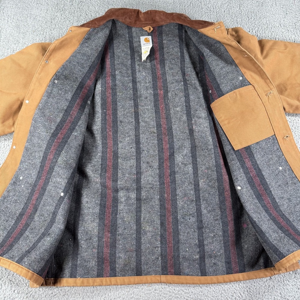 Carhartt Chore‎ Coat Jacket Mens 2XL Tall Brown Blanket Lined Canvas Workwear - Picture 13 of 13